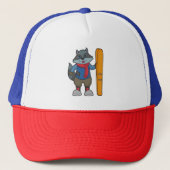 Racoon Skier Ski Trucker Pet (Voorkant)