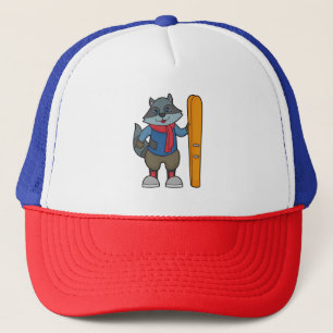 Racoon Skier Ski Trucker Pet