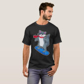 Racoon Snowboarder Wintersport T-shirt (Voorkant volledig)