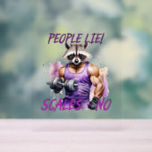 Racoon trainer, atleet, halters acryl bord (Neutraal)
