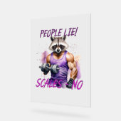 Racoon trainer, atleet, halters acryl bord (Hoek)