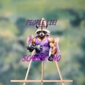 Racoon trainer, atleet, halters acryl bord (Neutraal)