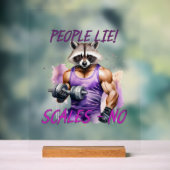 Racoon trainer, atleet, halters acryl bord (Neutraal)