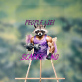 Racoon trainer, atleet, halters acryl bord (Neutraal)