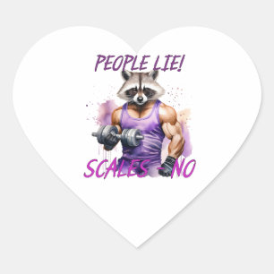 Racoon trainer, atleet, halters hart sticker