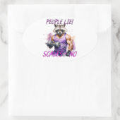 Racoon trainer, atleet, halters ovale sticker (Tas)