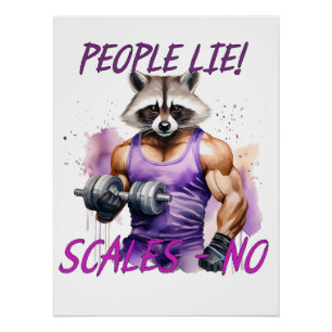Racoon trainer, atleet, halters perfect poster