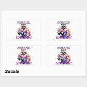 Racoon trainer, atleet, halters rechthoekige sticker (Vel)
