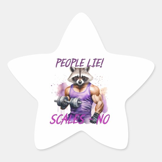 Racoon trainer, atleet, halters ster sticker (Voorkant)