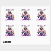 Racoon trainer, atleet, halters vierkante sticker (Vel)