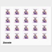 Racoon trainer, atleet, halters vierkante sticker (Vel)