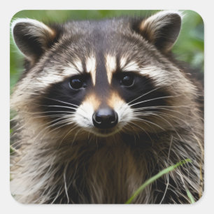 Racoon uitziend vierkante sticker