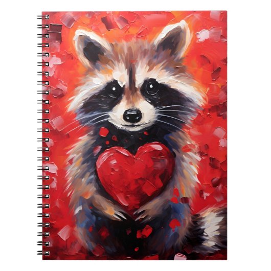 Racoon Valentijnsdag Notitieboek (Voorkant)