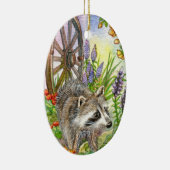 Racoon van Flower Garden Keramisch Ornament (Rechts)