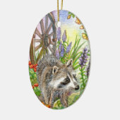 Racoon van Flower Garden Keramisch Ornament (Links)