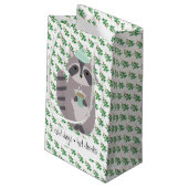 Racoon With A Hot Drink Klein Cadeauzakje (Achterkant Gekanteld)