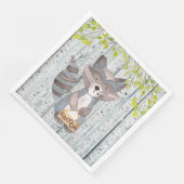 Racoon Woodland Friends - illustratie Waterverf Servetten (Hoek)