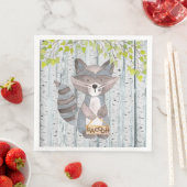 Racoon Woodland Friends - illustratie Waterverf Servetten (Insitu)
