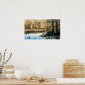 Racoons betreden de Duck Pond Poster (Keuken)