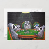 Racoons die poker spelen briefkaart (Voorkant / Achterkant)