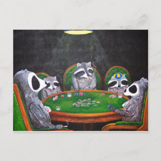Racoons die poker spelen briefkaart