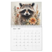Racoons in bloemen kalender (Mar 2027)
