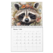 Racoons in bloemen kalender (Feb 2026)