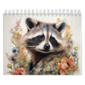 Racoons in bloemen kalender (Hoes)