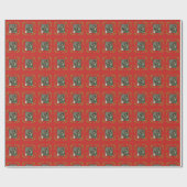 Racoons Red Wrapping Paper Cadeaupapier (Vlak)
