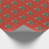 Racoons Red Wrapping Paper Cadeaupapier (Hoek)