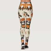 Racoons Waterverf Aangepast patroon Leggings (Achterkant)