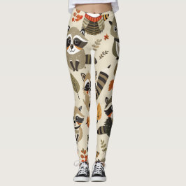 Racoons Waterverf Aangepast patroon Leggings