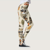 Racoons Waterverf Aangepast patroon Leggings (Rechts)
