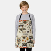 Racoons Waterverf Aangepast patroon Schort (Gedragen)