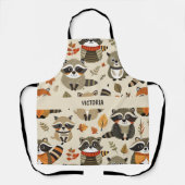 Racoons Waterverf Aangepast patroon Schort (Voorkant)