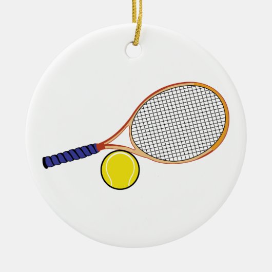 Racquet en Ball Keramisch Ornament (Voorkant)