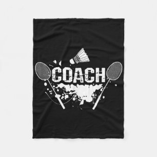 Racquet Smash Shuttle Coach Badminton Fleece Deken