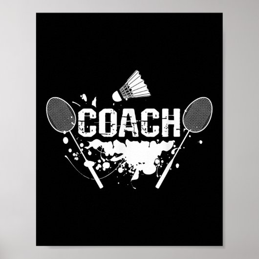 Racquet Smash Shuttle Coach Badminton  Poster (Voorkant)
