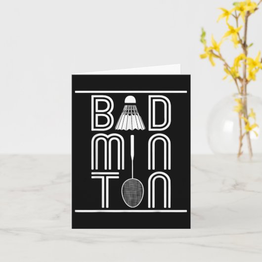 Racquet Smash Shuttle Player Badminton Kaart (Gele Bloem)