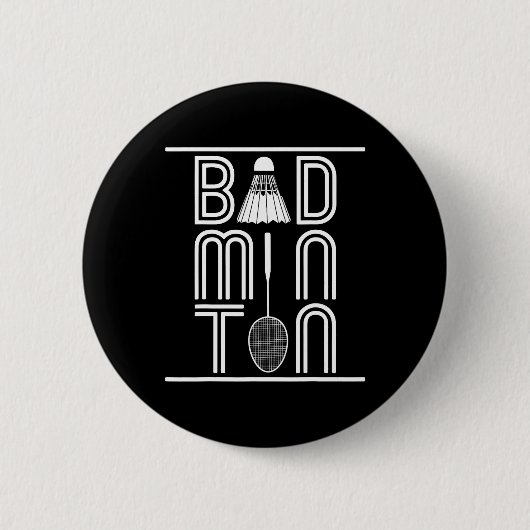 Racquet Smash Shuttle Player Badminton Ronde Button 5,7 Cm (Voorkant)