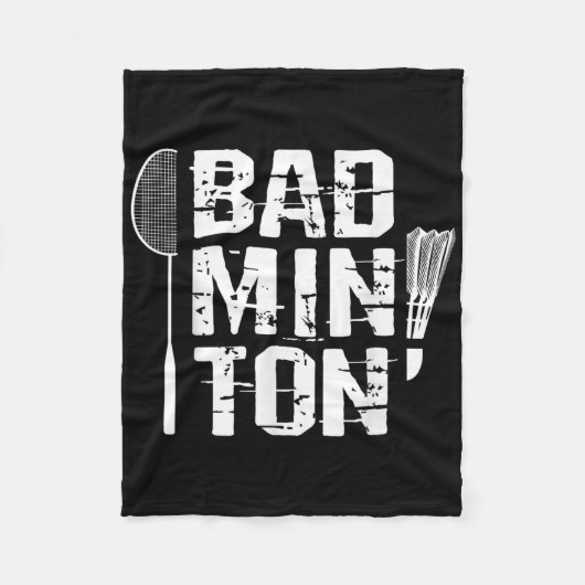 Racquet Smash Shuttle Speler Badminton Fleece Deken (Voorkant)