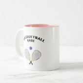 Racquetball Babe Tweekleurige Koffiemok (Voorkant links)