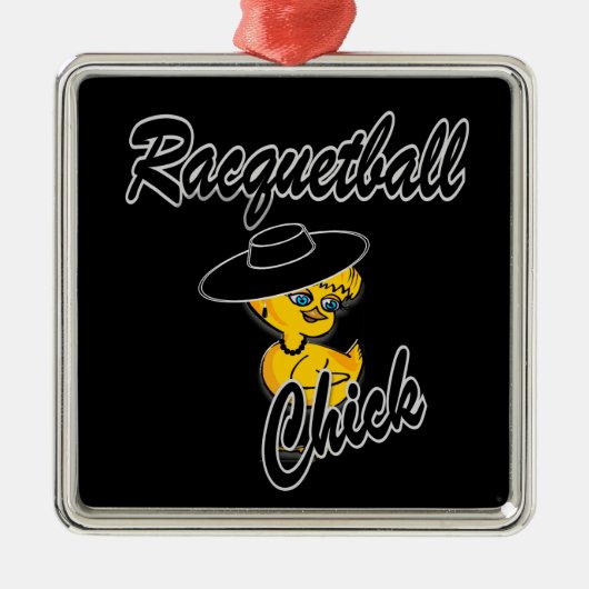 Racquetball Chick #4 Metalen Ornament (Voorkant)