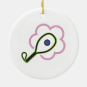 Racquetball Girl Keramisch Ornament (Achterkant)