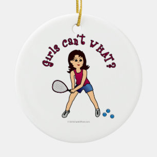 Racquetball Girl (light) Keramisch Ornament
