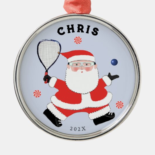 Racquetball Holiday Keepomwille Gift Metalen Ornament (Voorkant)