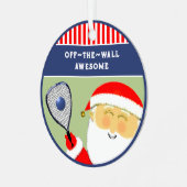 Racquetball Kerstmis Collectible Metalen Ornament (Voorkant links)