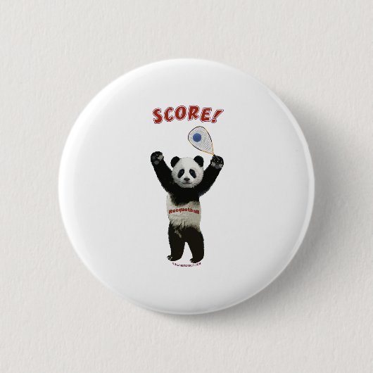 Racquetball Panda Score Ronde Button 5,7 Cm (Voorkant)