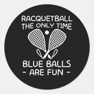 Racquetball PlayerTime Blue Balls Fun Ronde Sticker