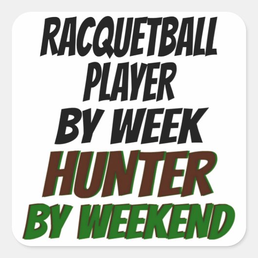 Racquetball speler Hunter Vierkante Sticker (Voorkant)